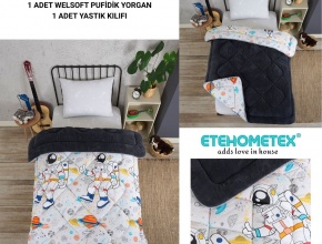 WELSOFT DESENLİ TEK KİŞİLİK YORGAN 