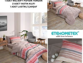 WELSOFT DESENLİ TEK KİŞİLİK UYKU SETİ